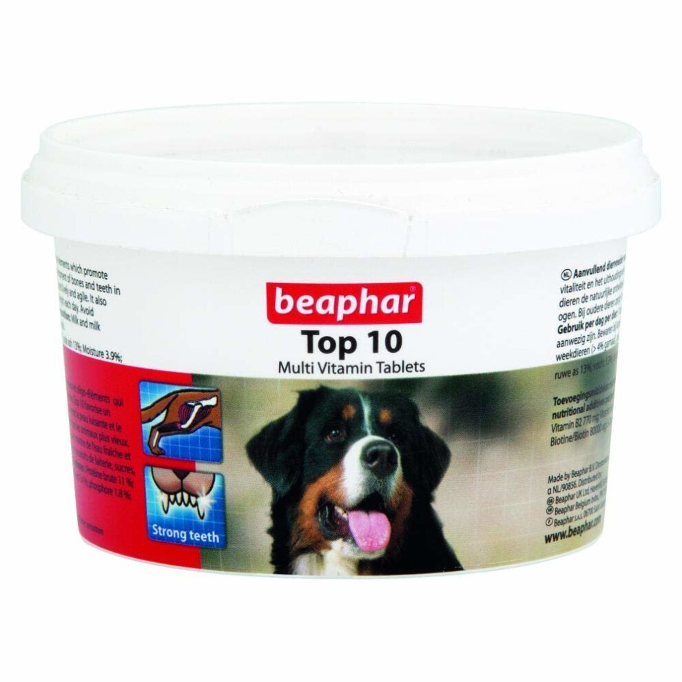 (2 Tubs) Beaphar Top 10 Multi-Vitamin Tablets for Dogs - 180 Tablets