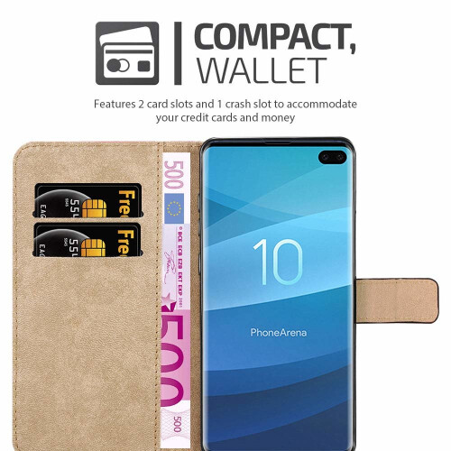 (Black) For Samsung Galaxy S10 Plus Wallet Leather Case 1