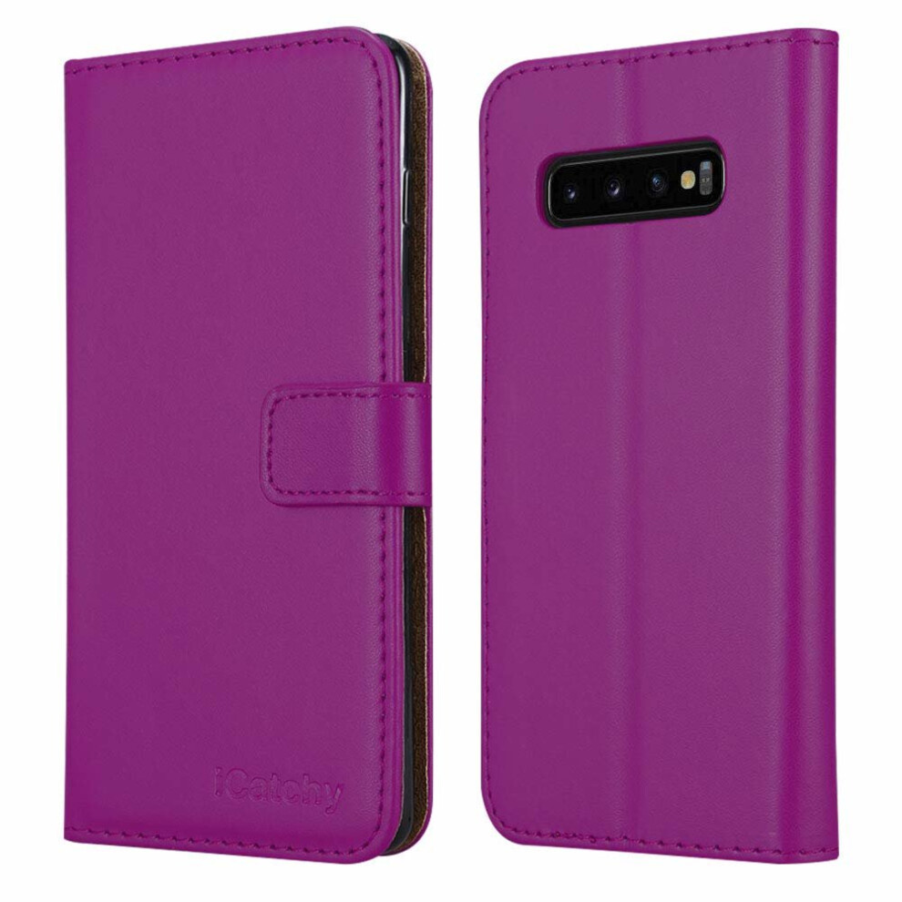 (Purple) For Samsung Galaxy S10 Plus Wallet Leather Case Purple 5056298001354