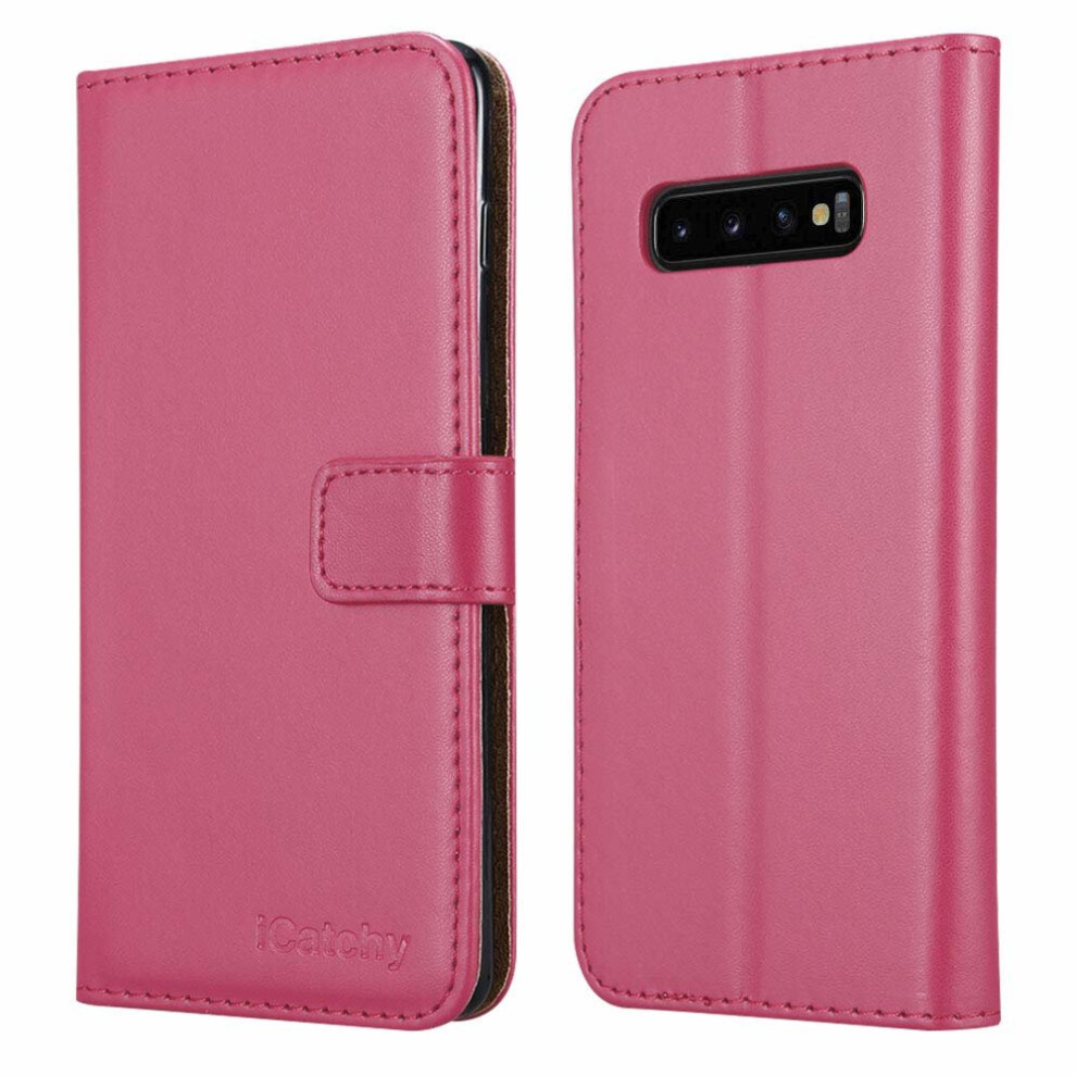 (Pink) For Samsung Galaxy S10 Plus Wallet Leather Case