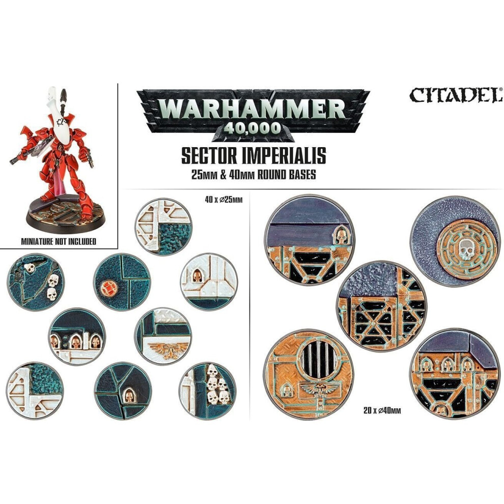 Games Workshop Warhammer 40,000 Sector Imperialis Twenty Round Bases 25/40mm