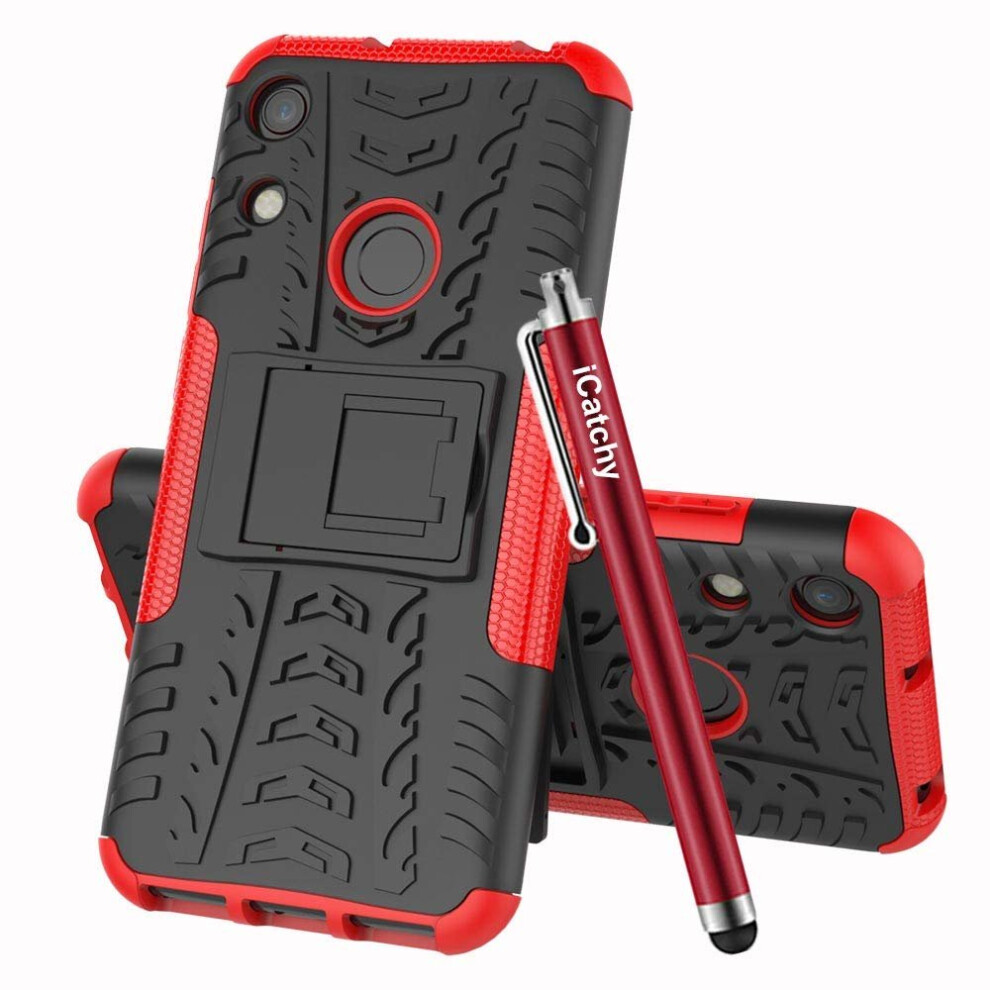 (Red) For Huawei Honor 8A Shockproof Hybrid Case Cover Red 5056298001071