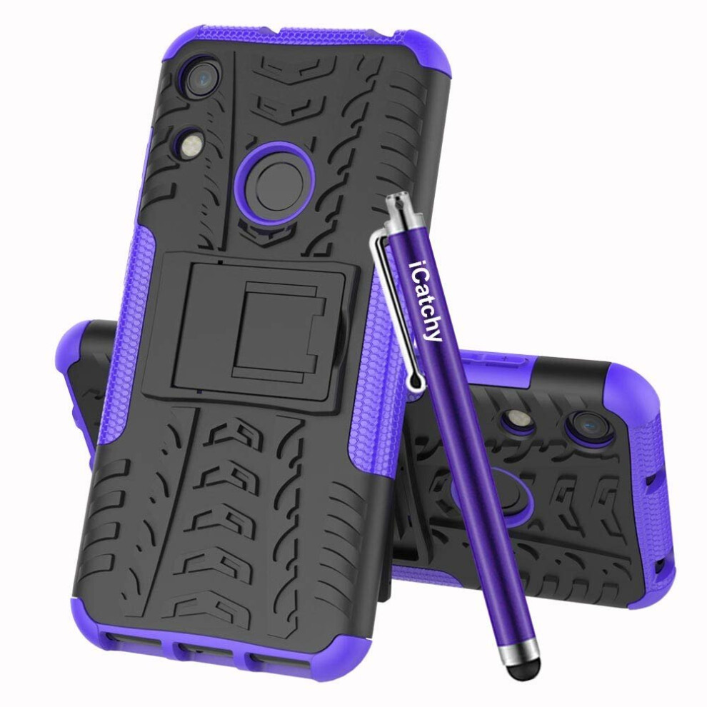 (Purple) For Huawei Honor 8A Shockproof Hybrid Case Cover Purple 5056298001064
