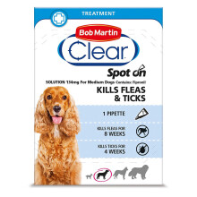 (Medium Dog) Bob Martin Dog Flea & Tick Fipronil Solution | Flea & Tick Treatment For Dogs