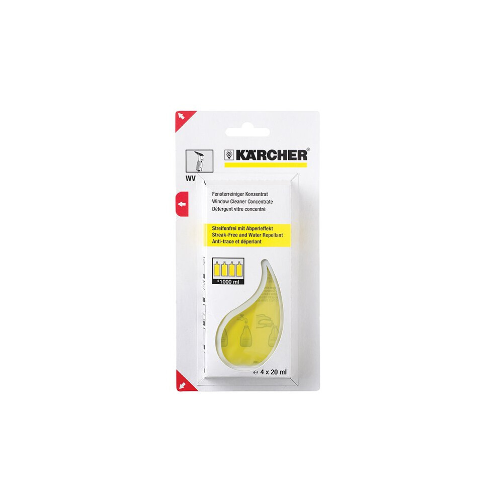 Karcher WV Glass Cleaning Detergent Sachets Pack Of 4