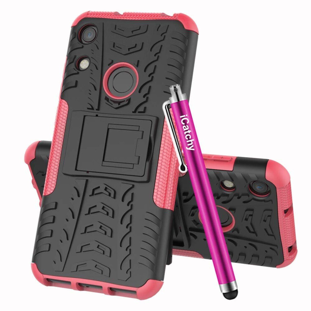 (Pink) For Huawei Honor 8A Shockproof Hybrid Case Cover Pink 5056298001088