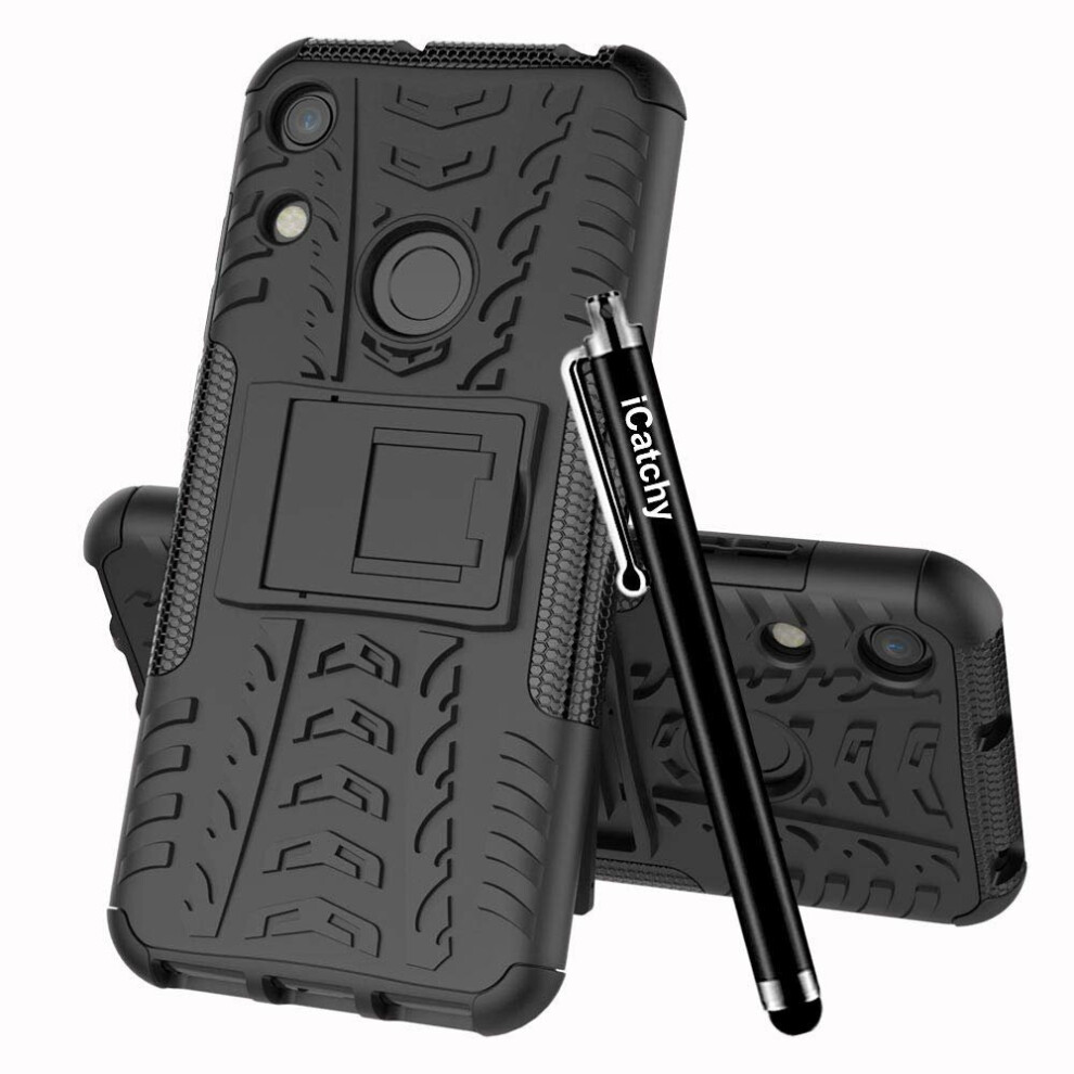 (Black) For Huawei Honor 8A Shockproof Hybrid Case Cover Black 5056298001026