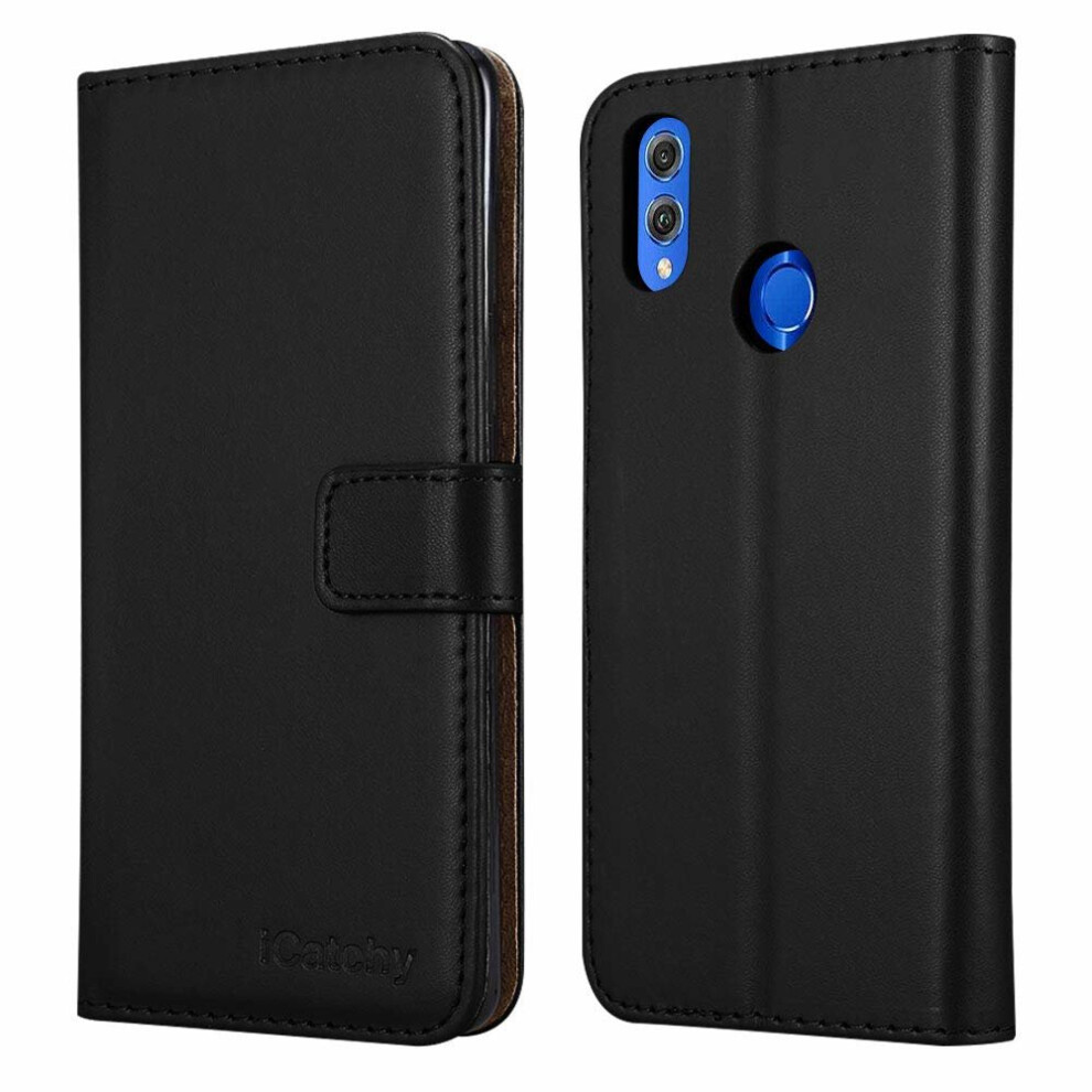 (Black) For Huawei Honor 8X Leather Wallet Flip Case Cover Black 5056298001200