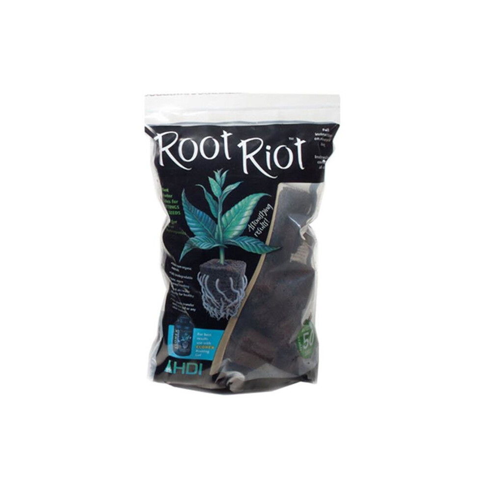 Hydrofarm 212922 Root Riot Plant Starting Cubes Bag, 50 Per Pack