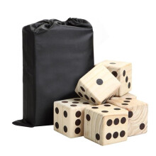 Hathaway High Roller yd Dice Set with 6 x 3.5-in Wooden Dice & Black Nylon Storage Bag Reusable Scorecard Included yd Dice Wood