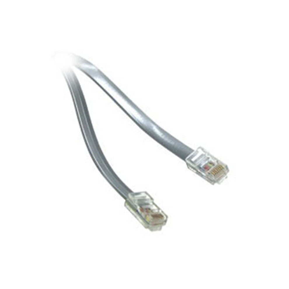 50Ft Rj12 6P6c Modular Cable Straight Silver 652513816489