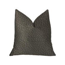 Modern Black Black Artificial Leather Luxury Throw Pillow, 26 x 26 in.