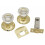 Passage Door Latch Set, Glass Knobs - Polished Brass 1