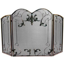 3 FOLD VENETIAN BRONZE SCREEN WITH LEAF SCROLLS