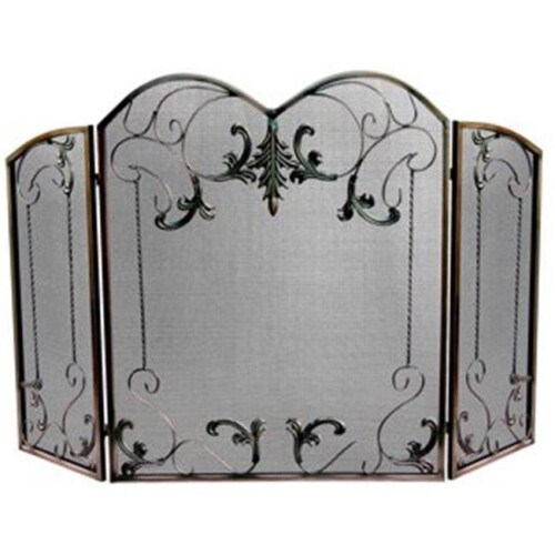 3 FOLD VENETIAN BRONZE SCREEN WITH LEAF SCROLLS