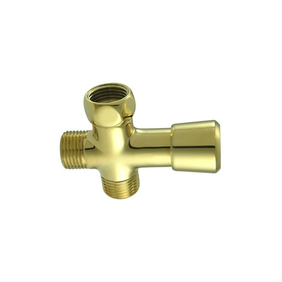 Brass Shower Diverter - Polished Brass Finish 654204371635