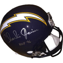 Athlon Sports CTBL-022449 HOF 96 Steiner Hologram Charlie Joiner Signed San Diego Chargers TB Navy Full Size Rep Helmet