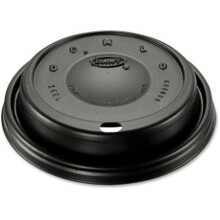Cappuccino Dome SipPer Lids - Plastic, Black - 100 per Pack, Pack of 10