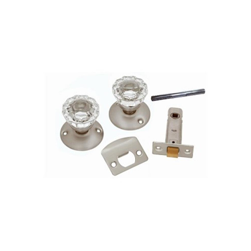 Passage Door Latch Set, Glass Knobs - Satin Nickel 723902372616