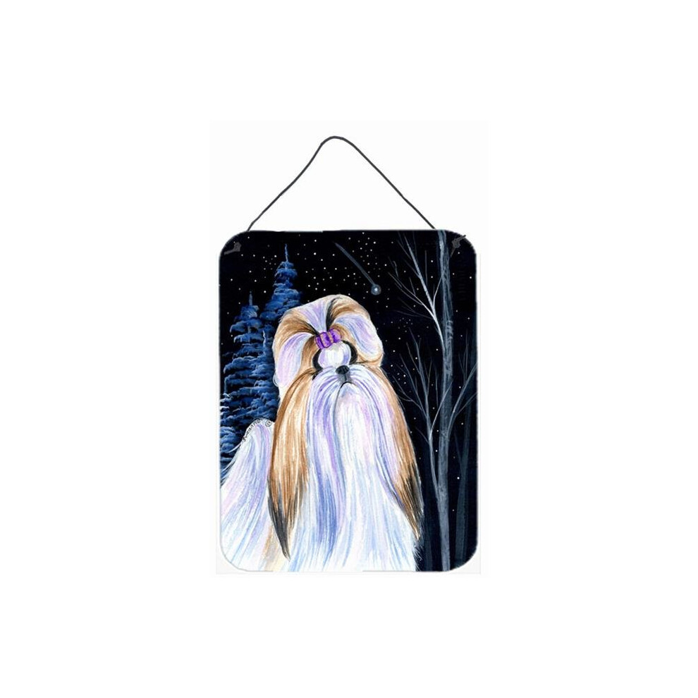 12 X 16 In. Starry Night Shih Tzu Aluminium Metal Wall Or Door Hanging Prints Comfortcreator