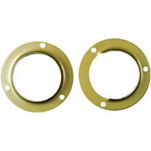 N191-551 1.37 in. Metal Closet Pole Socket Set, Bright Brass Finish