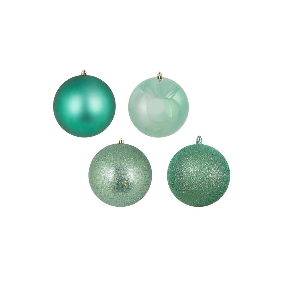 Sea Foam 4 Finish Assorted Ball Ornament, 8 in. - 4 per Bag-image-OPC-PW5VSF-NEW
