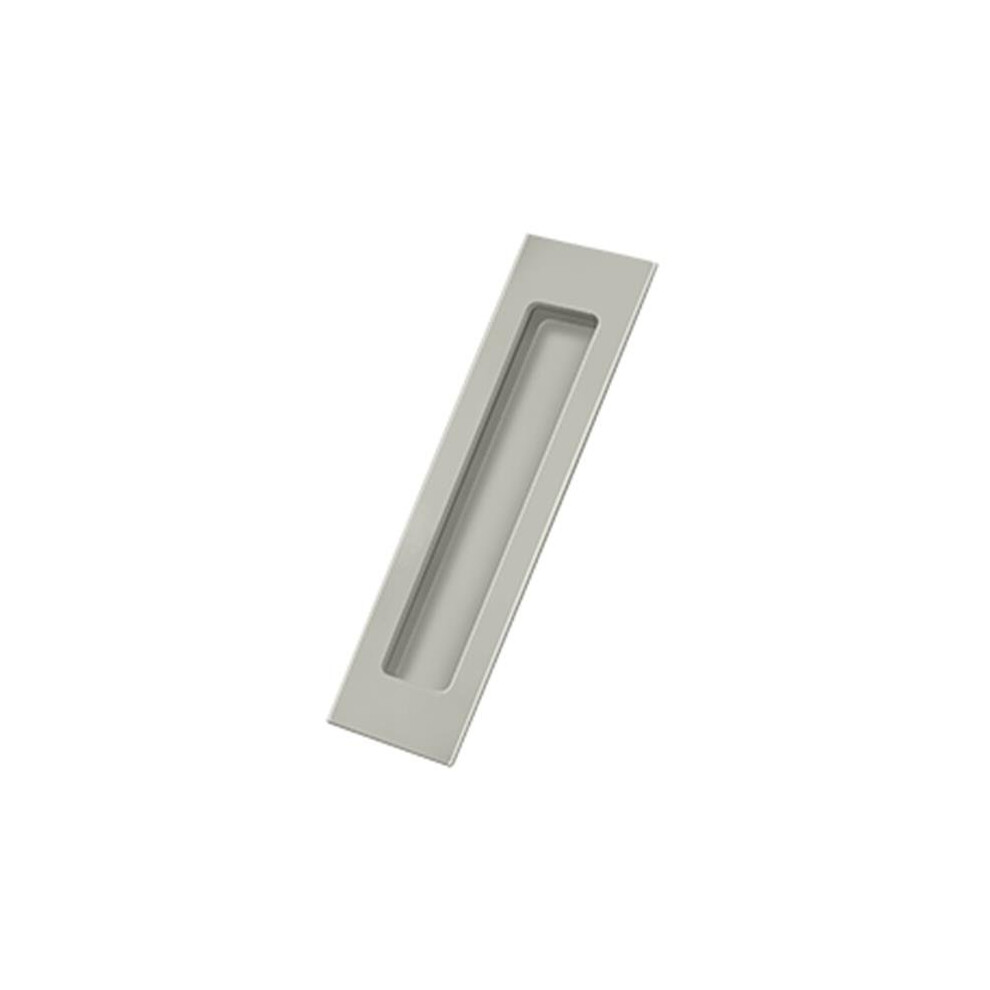 7 X 1.87 X 0.37 In. Rectangular Flush Pull, Satin Nickel - Solid Brass 723902226407