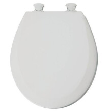 Bemis Manufacturer 212887 Round Wood Toilet Seat, White