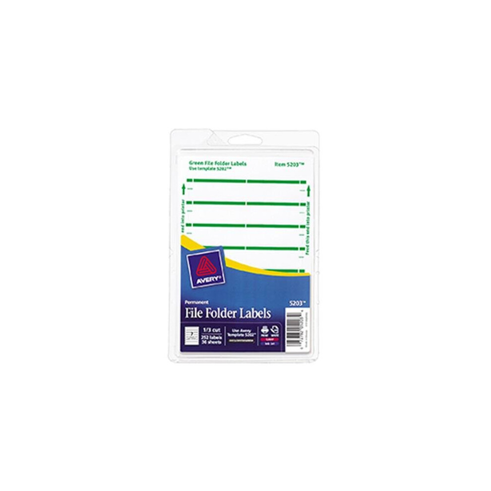 Inkinjection Green Avery Print Or Write File Folder Labels