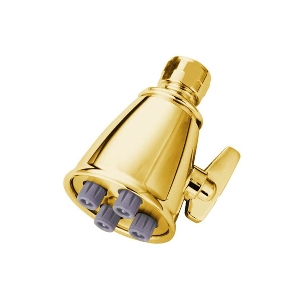 4 Spray Nozzles Power Jet Shower Head - Polished Brass 661541539406