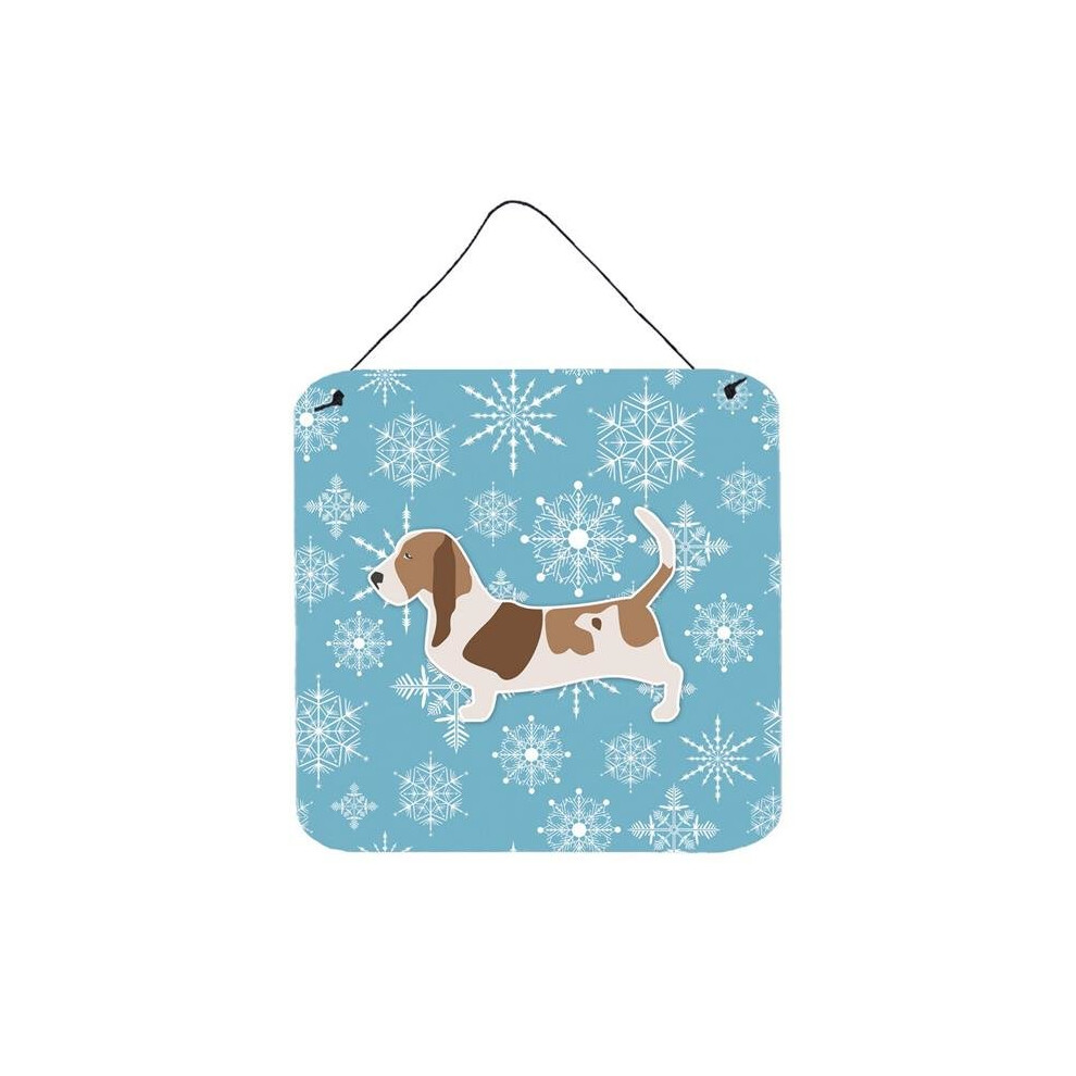 Winter Snowflake Basset Hound Wall Or Door Hanging Prints Comfortcreator