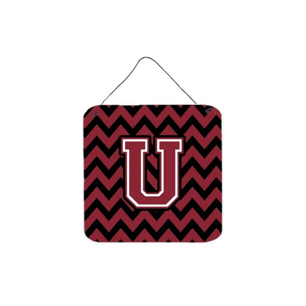 Comfortcreator Letter U Chevron Garnet & Black Wall Or Door Hanging Prints
