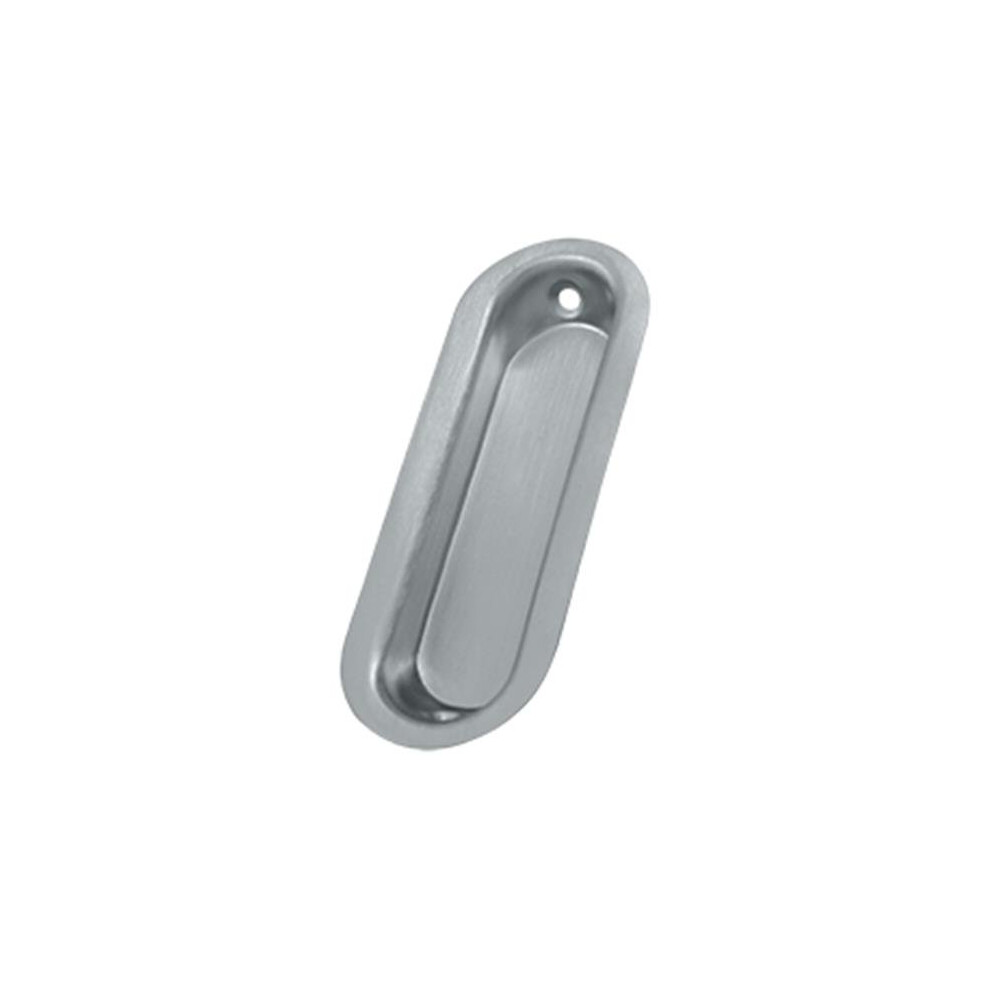 3.5 X 1.25 X 0.31 In. Oblong Flush Pull, Satin Chrome - Solid 723902226353