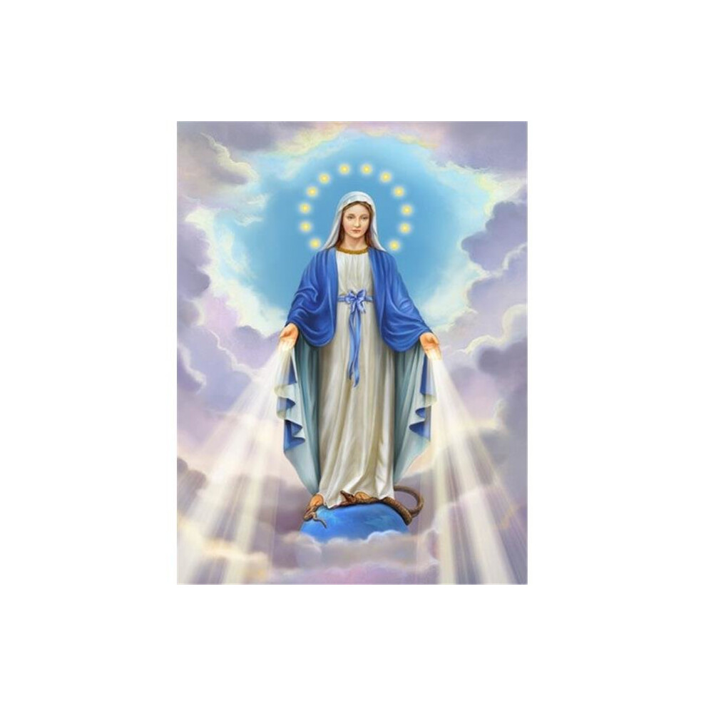 Patioplus Religious Blessed Virgin Mother Mary Flag Garden Size
