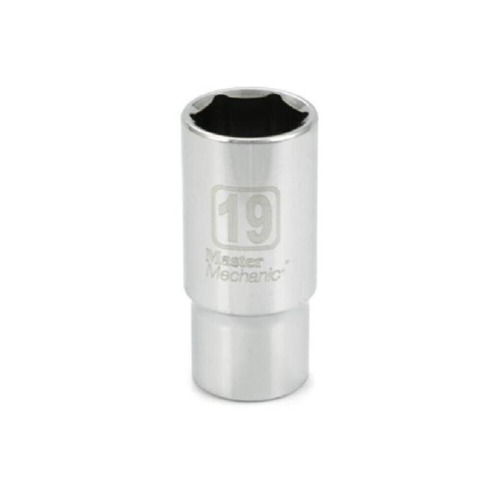 0.38 In. Drive Master Mechanic 19 Mm 6 Point Deep Well Socket 746591456283