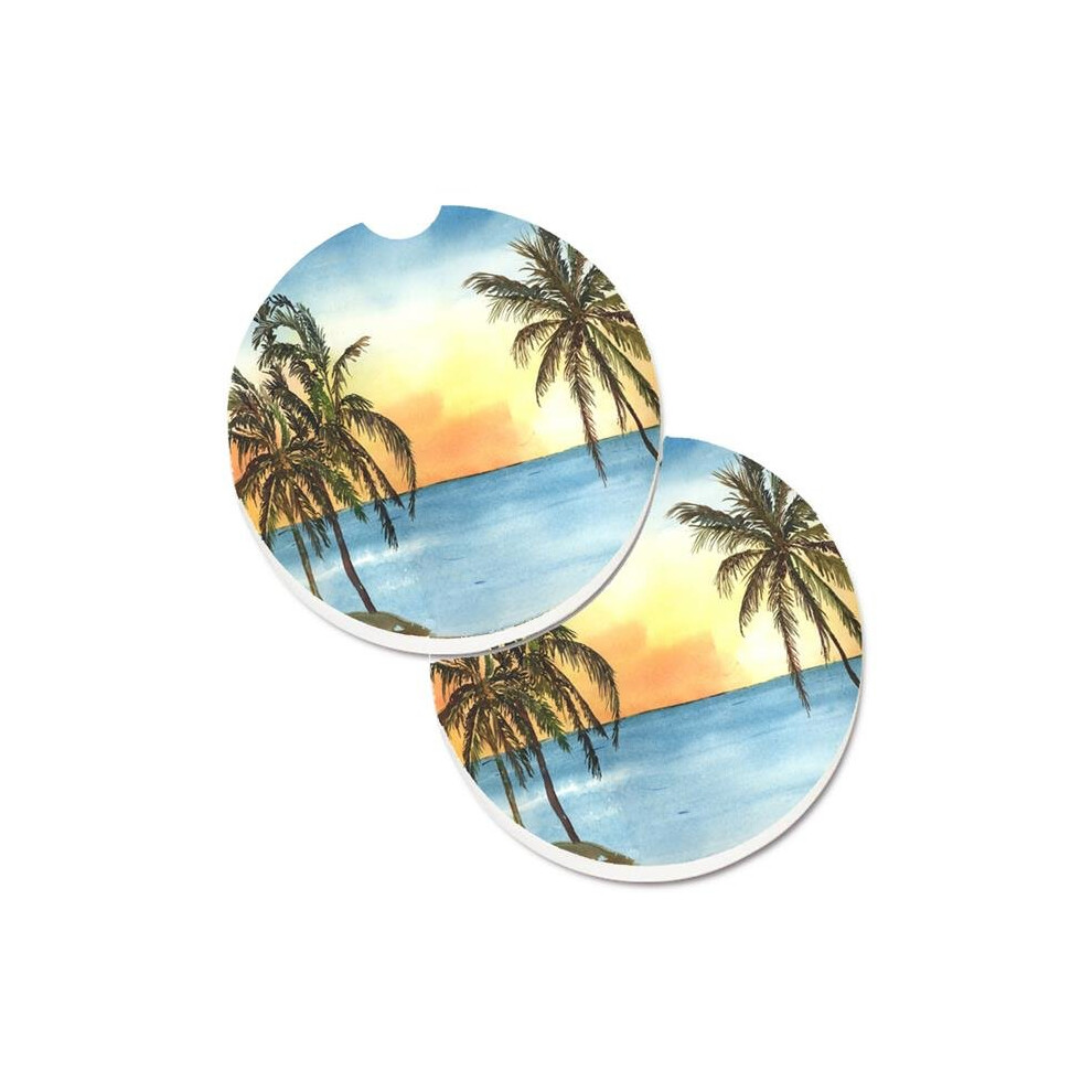 Palm Tree Set Of 2 Cup Holder Car Coaster 652513481434