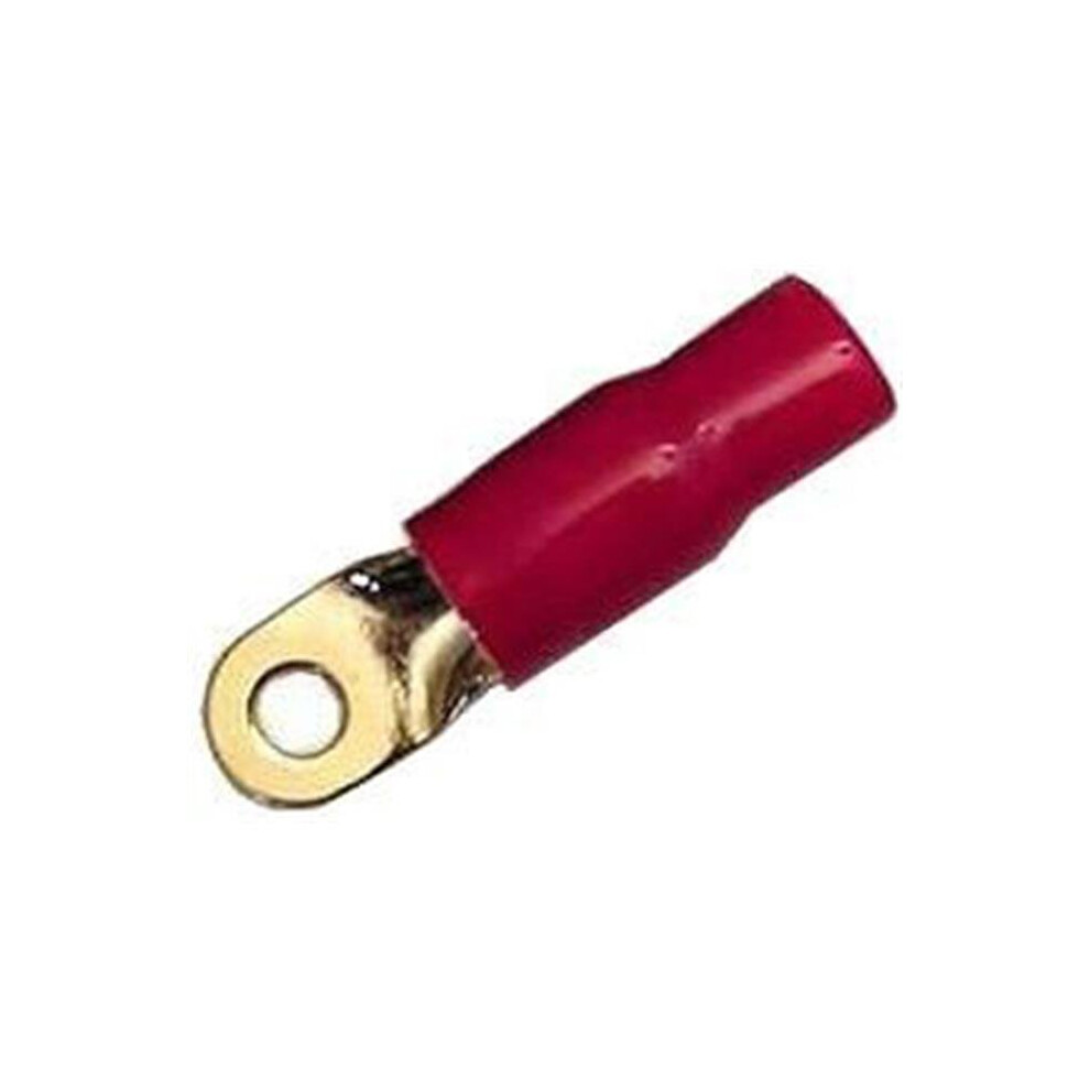 8 Gauge Ring Terminal Gold - Red Sleeve 723902523063