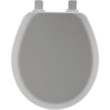 Bemis Manufacturer 212894 Round Wood Toilet Seat, Silver