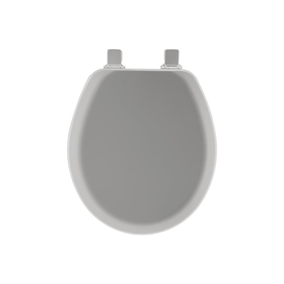 Bemis Manufacturer 212894 Round Wood Toilet Seat, Silver