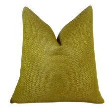 Lemon Curry Handmade Double Sided Throw Pillow, Metallic, Citrine & Gold - 26 x 26 in.