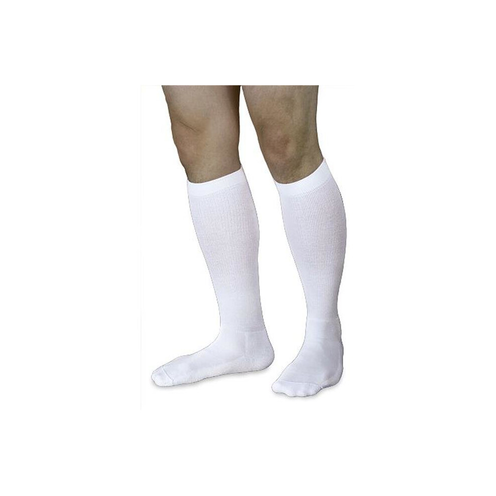 Overtime White 18-25Mmhg Womens Closed Toe Knee High Compression Sock, Medium & Short,