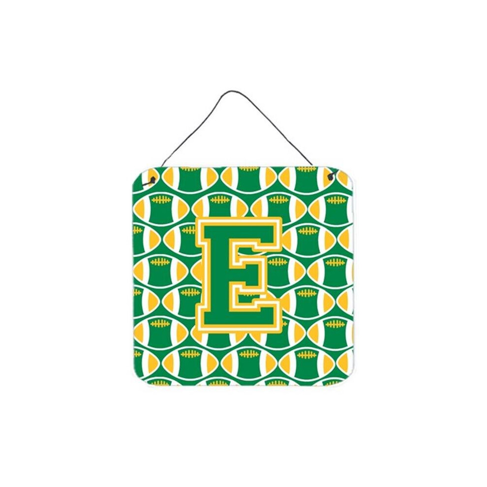 Comfortcreator Letter E Football Green & Gold Wall Or Door Hanging Prints