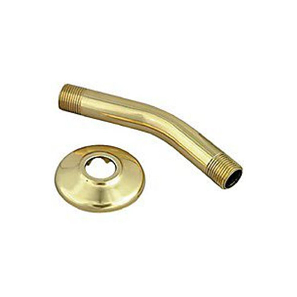 Master Plumber Polished Brass Shower R Arm & Flange 723902373972