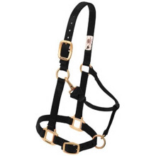 35-1032-BK 0.75 in. Pony Original Adjustable Chin & Throat Snap Halter - Black