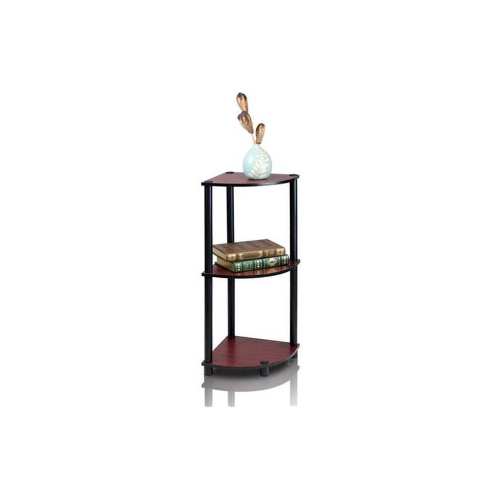 Photos - Other Furniture Turn-N-Tube 3-Tier Corner Display Rack Multipurpose Shelving Unit, Dark Cherry & Black - 29.6 x 11.6 x 11.6 in. LR377465