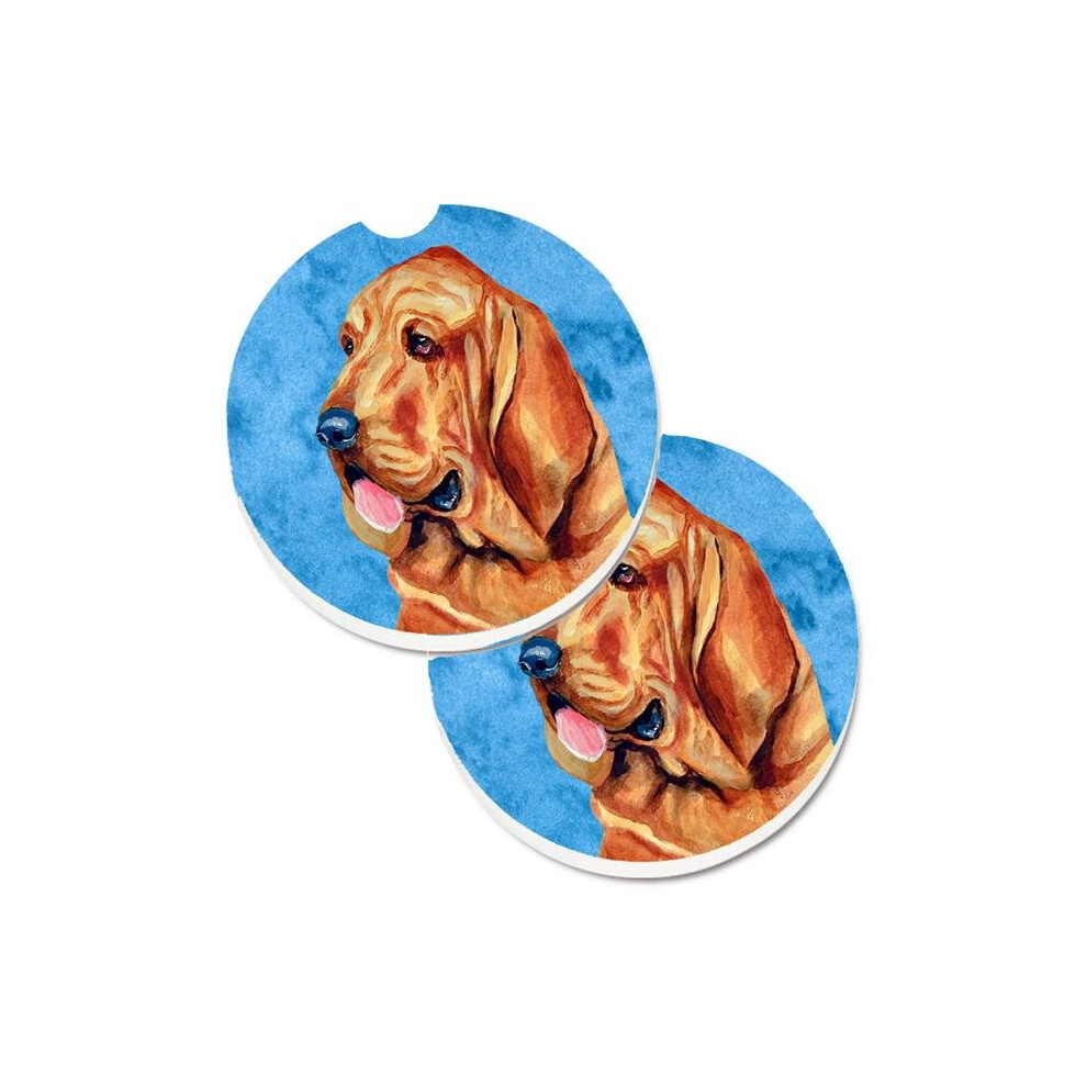 Bloodhound Set Of 2 Cup Holder Car Coaster Blue 652513494847