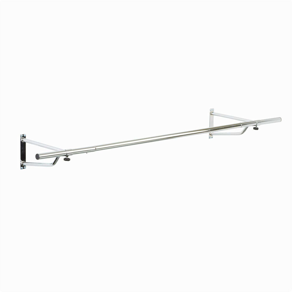 (4ft) Chrome Plated Wall Mounted Garment Clothes Rail