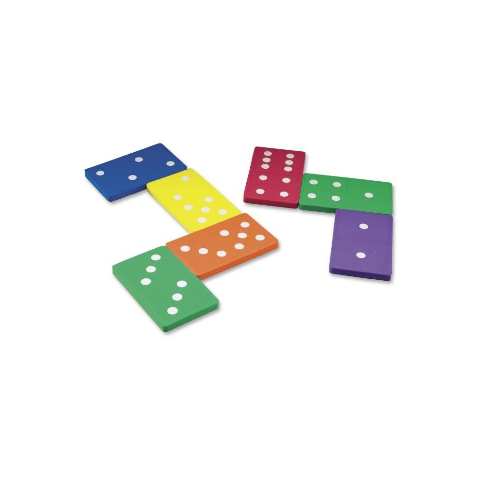 Learning Resources LRNLER6380 Foam Jumbo Dominoes - Multi Color, 28 Piece