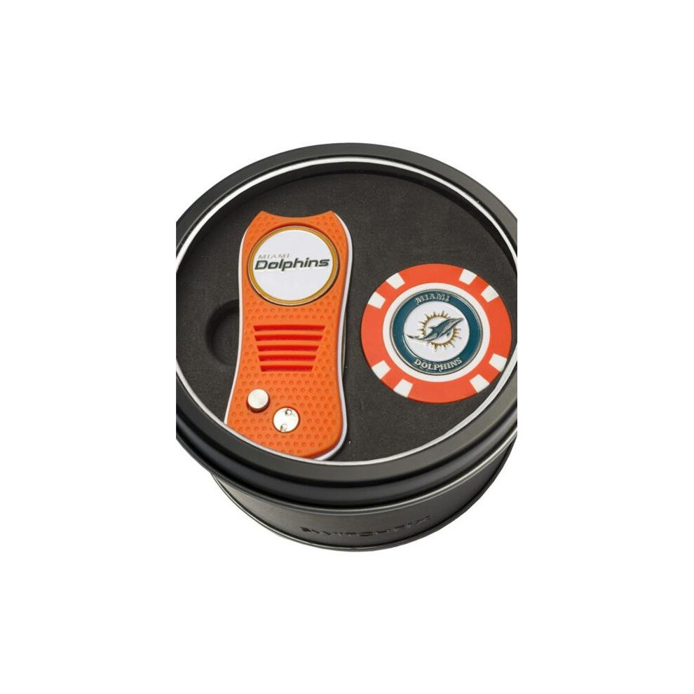 Photos - Golf Team 637556315533 Miami Dolphins Tin Set - Switchfix, Chip 31553