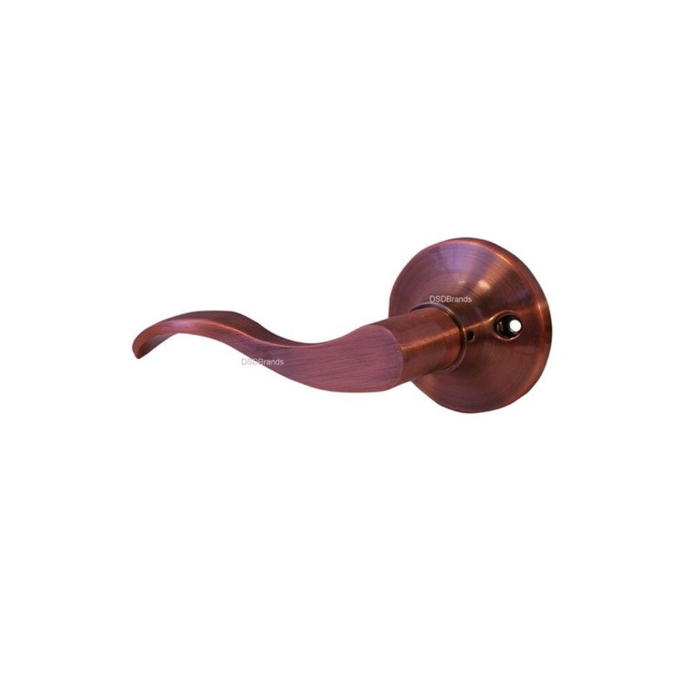 Prelude Dummy Left Lever Door Lock With Knob Handle Lockset, Antique Copper 723902611722